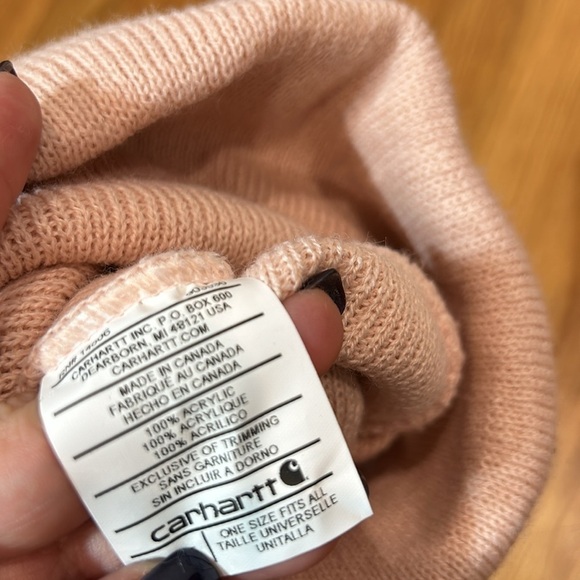 Carhartt knit cuffed beanie hat new with tags adult one size, soft pale pink